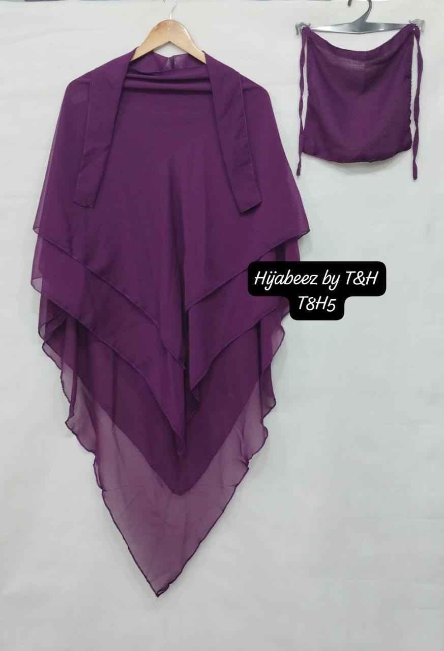 3 LAYER HIJAB SET 2 PEC SET 3 LYER KHIMAR WITH NIKAB