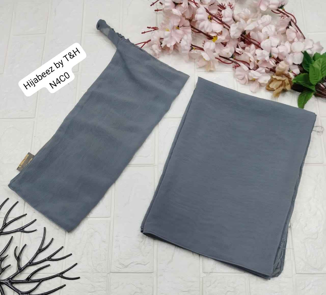 HIJAB 2 PEC LASTIC NIKAB WITH SCARF SET