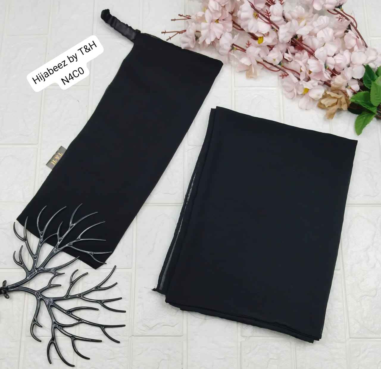 HIJAB 2 PEC LASTIC NIKAB WITH SCARF SET