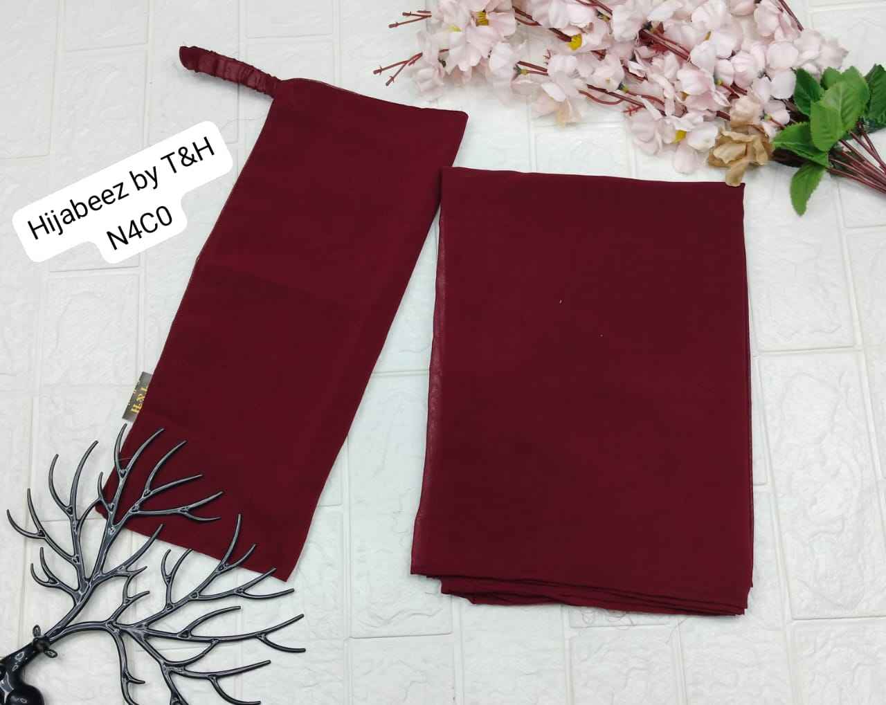 HIJAB 2 PEC LASTIC NIKAB WITH SCARF SET