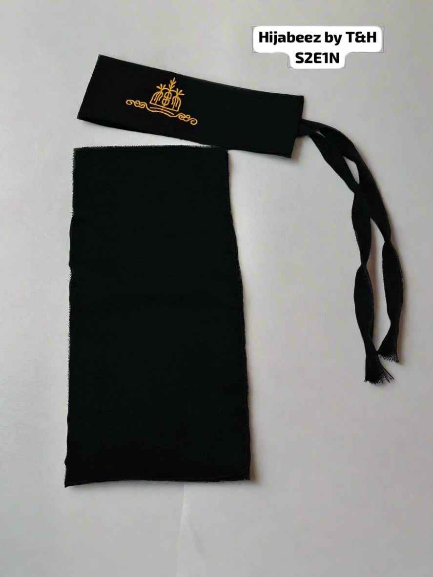 Elegant Embroidered Saudi Niqab