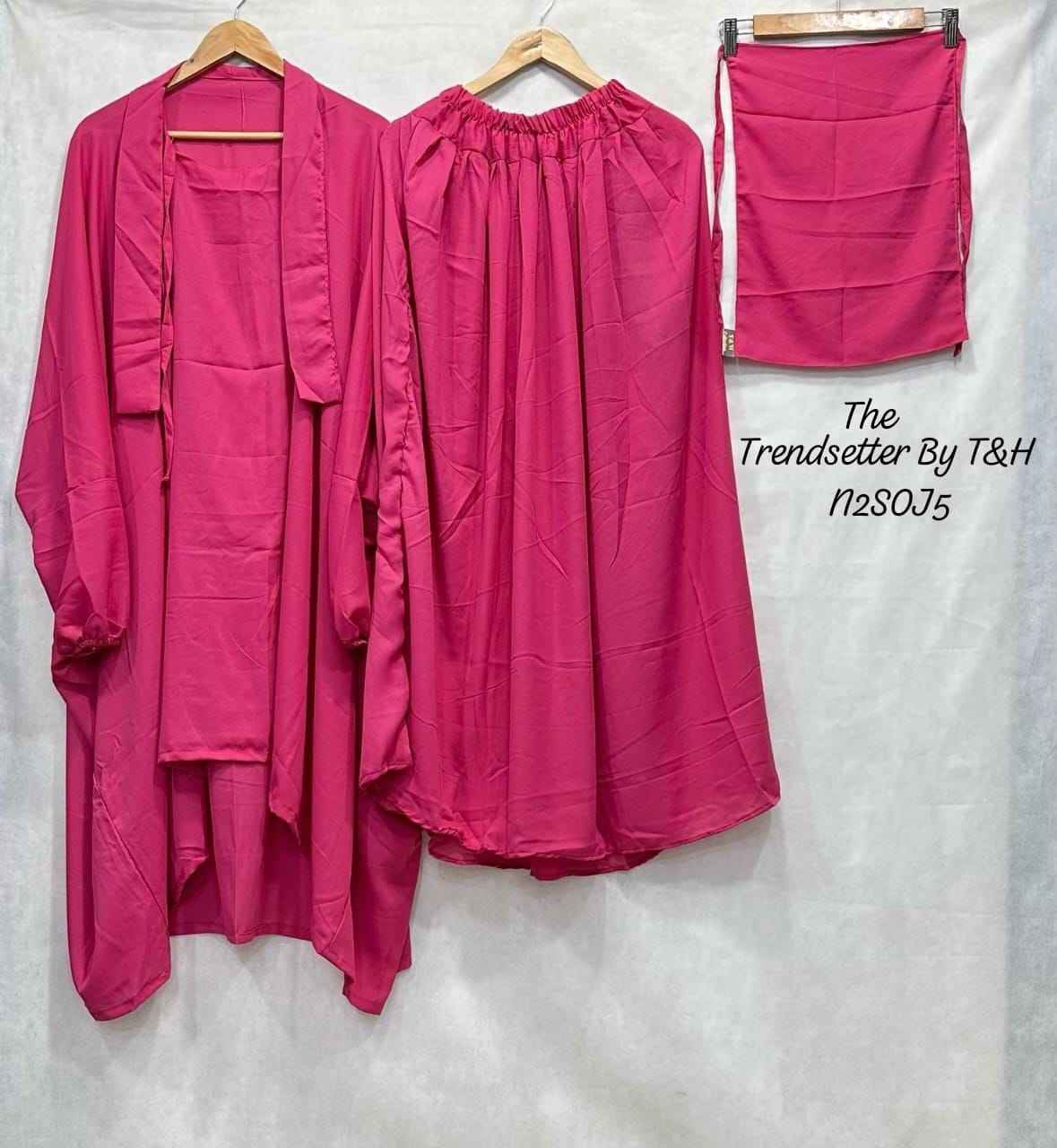 Elegant 3-Piece Jilbab Set With Niqab & Skirt