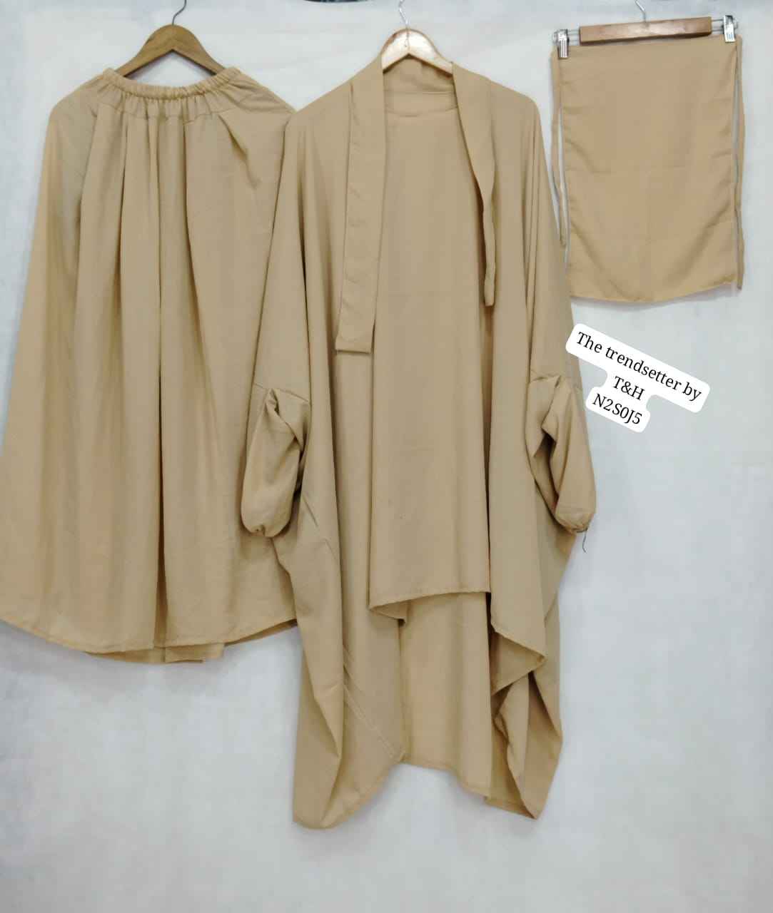 Elegant 3-Piece Jilbab Set With Niqab & Skirt