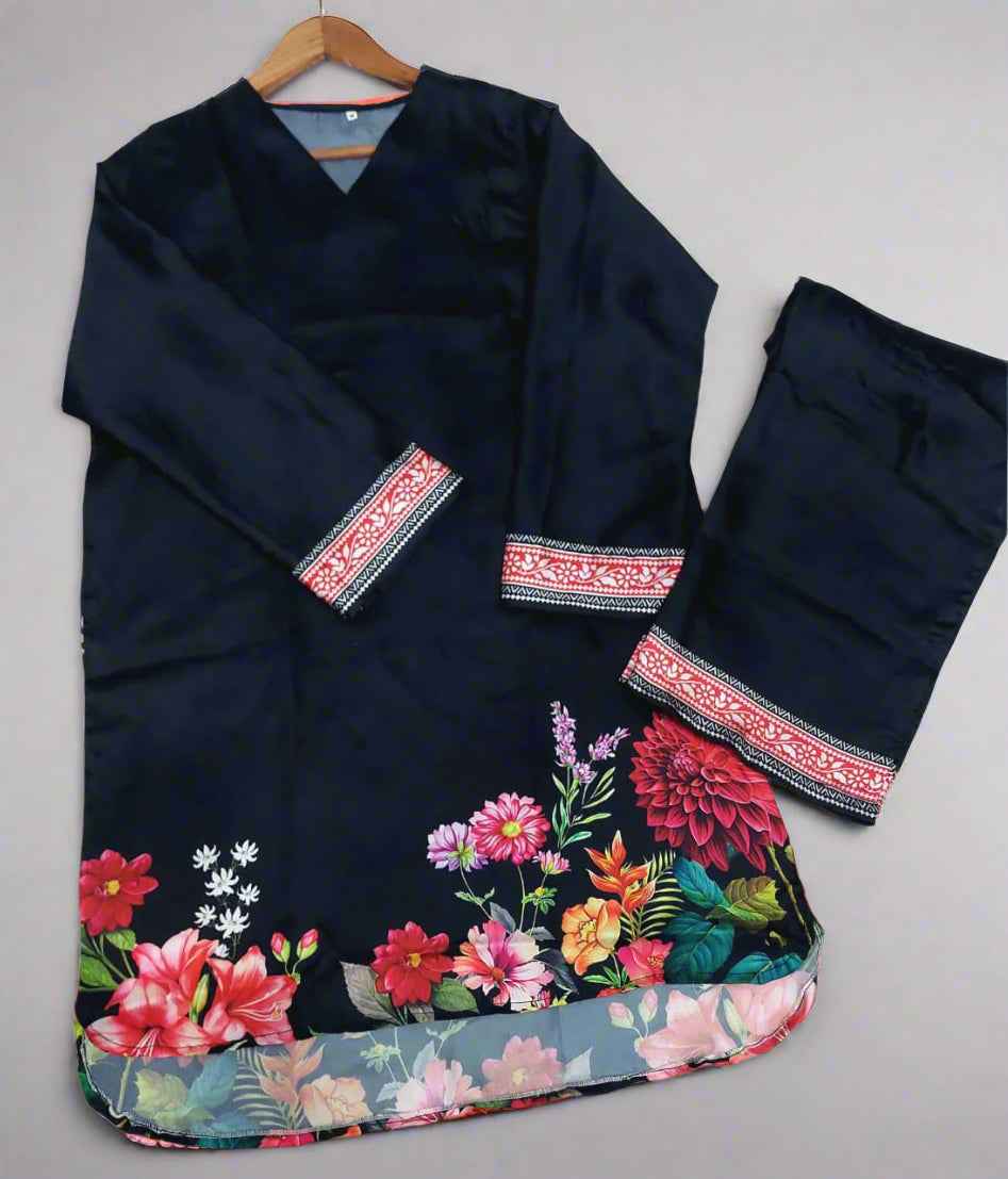Chic Silk Printed 2-Piece Suit For Women