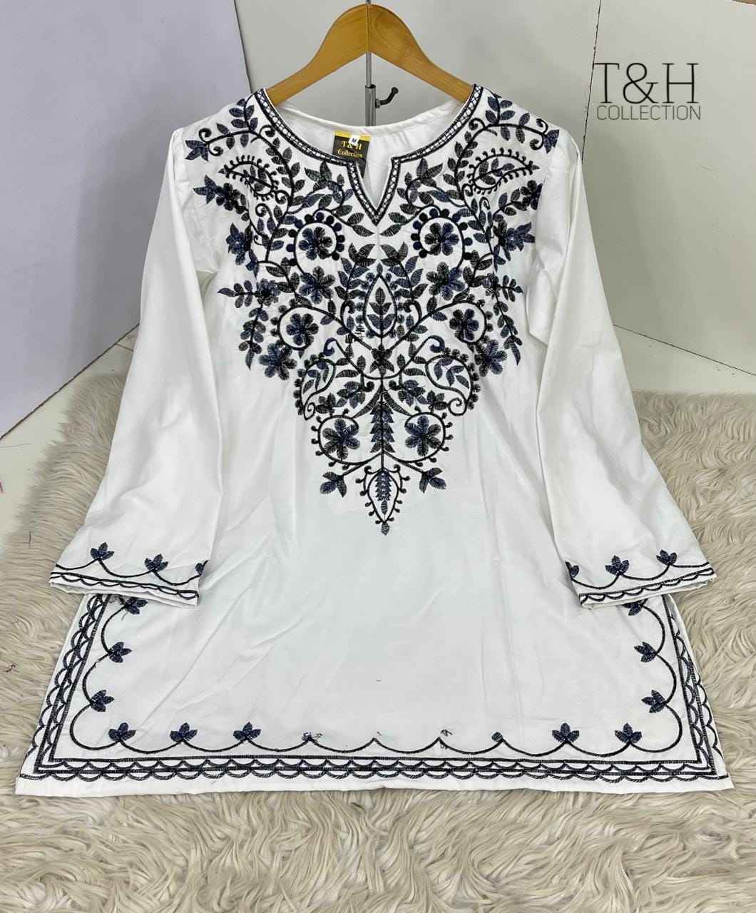 Indian Embroidered Short Kurti with Traditional Elegance