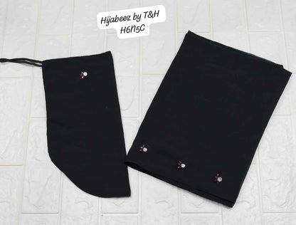 Handcrafted Nikab and Scarf Set with Elegant Embroidery