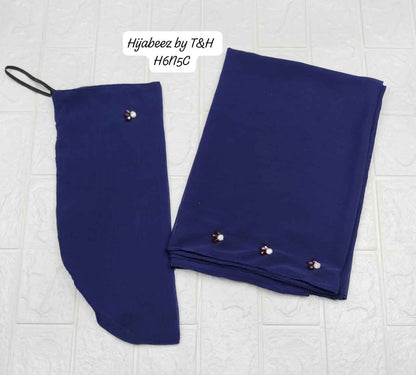 Handcrafted Nikab and Scarf Set with Elegant Embroidery