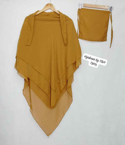 3 LAYER HIJAB SET 2 PEC SET 3 LYER KHIMAR WITH NIKAB