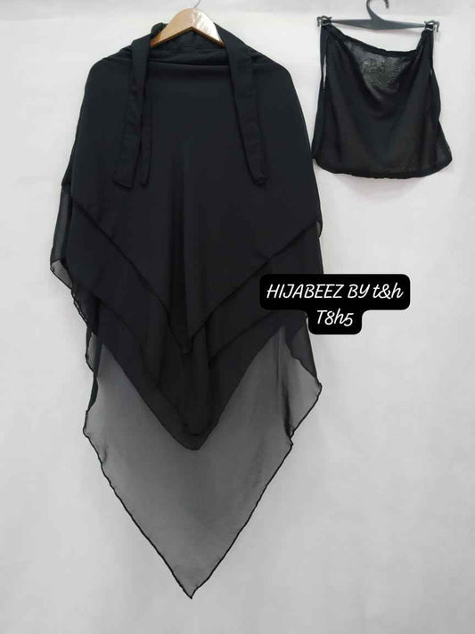 3 LAYER HIJAB SET 2 PEC SET 3 LYER KHIMAR WITH NIKAB