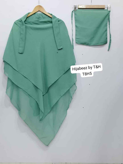 3 LAYER HIJAB SET 2 PEC SET 3 LYER KHIMAR WITH NIKAB