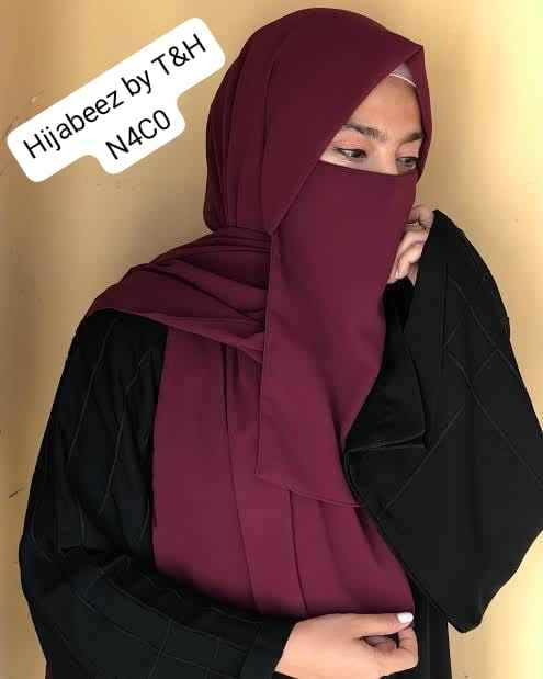 HIJAB 2 PEC LASTIC NIKAB WITH SCARF SET