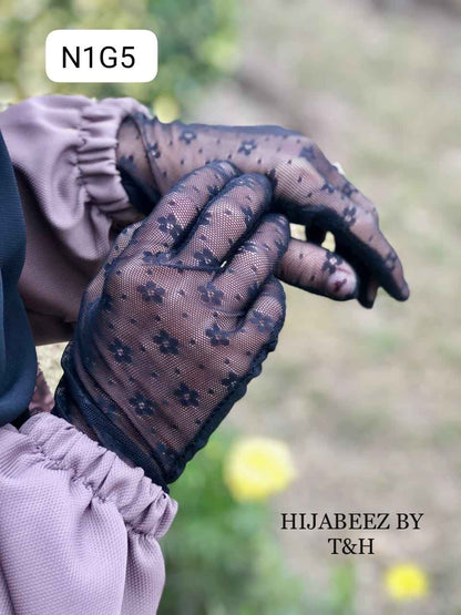 Imported Net Gloves for Elegant and Breathable Wear