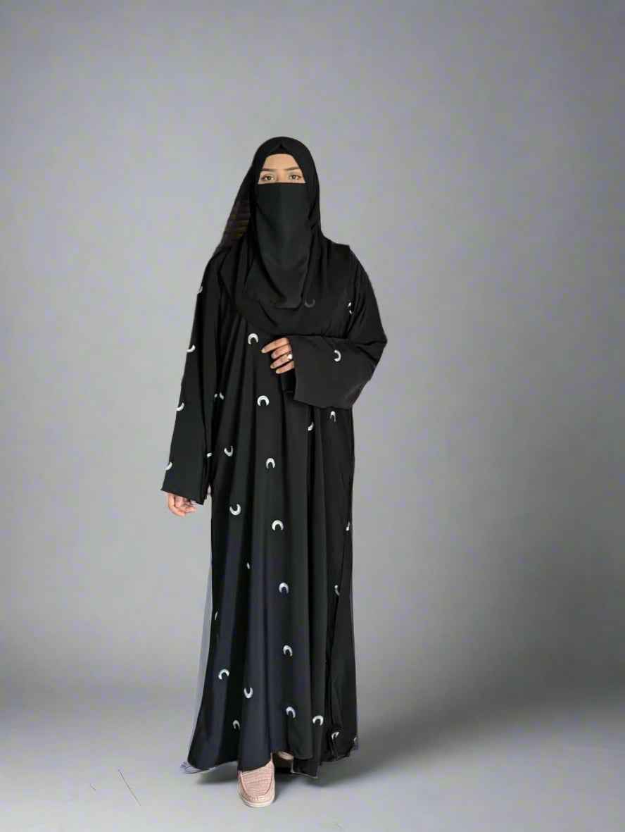 Elegant Moon Embroidered Abaya