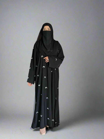 Elegant Moon Embroidered Abaya