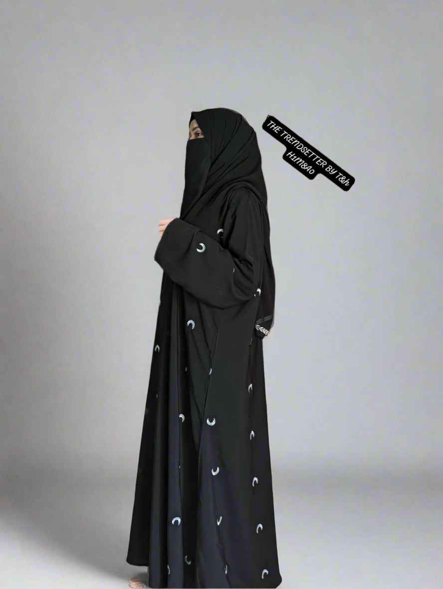 Elegant Moon Embroidered Abaya