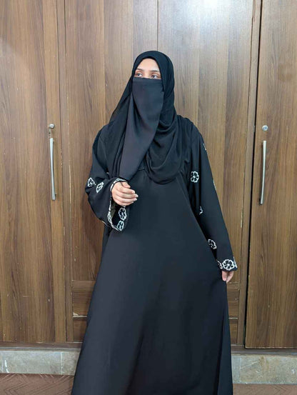 Graceful Embroidered Sleeves Abaya
