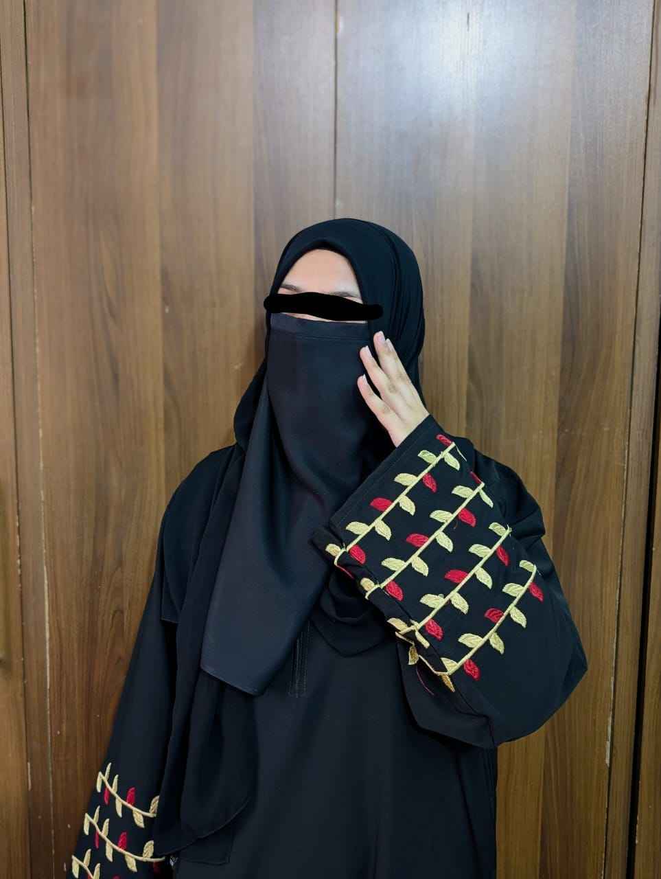Elegant Embroidered Sleeves Abaya