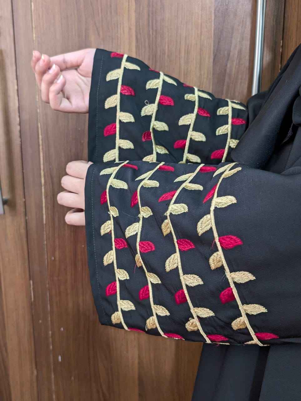 Elegant Embroidered Sleeves Abaya