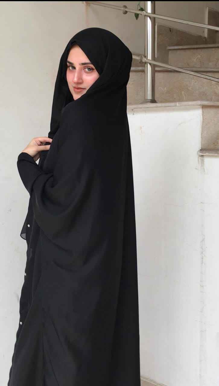 Elegant Iraqi Front Open Chadar Abaya
