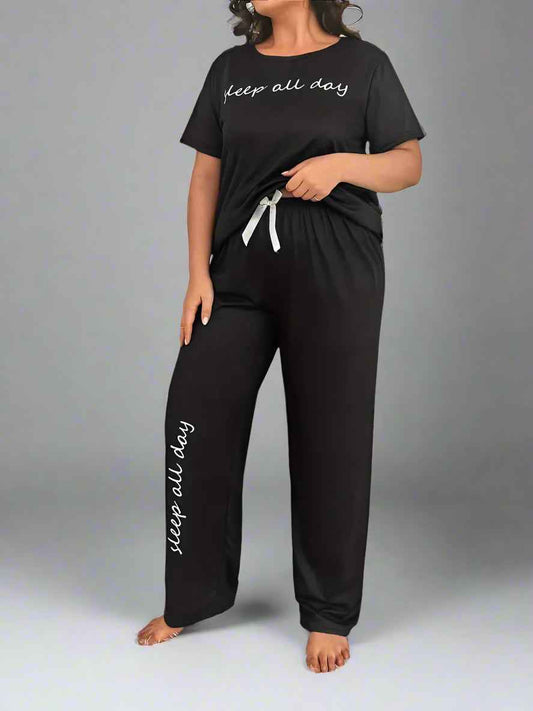Stylish Sleep All Day Printed Nightwear Set T-Shirt & Trouser