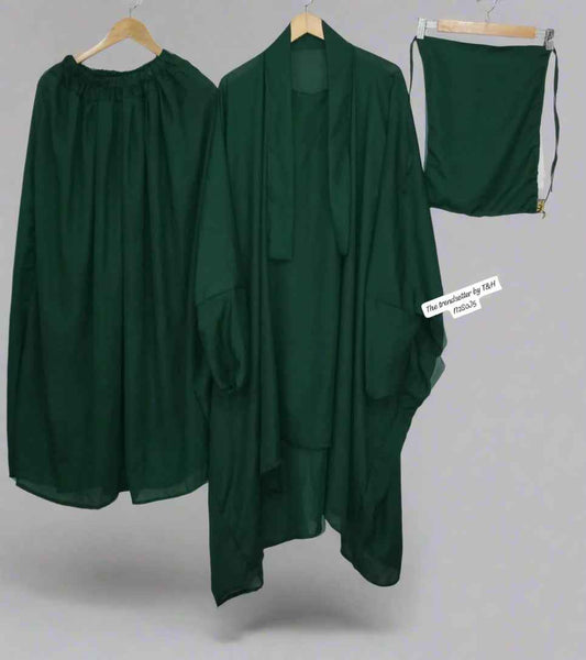 Elegant 3-Piece Jilbab Set With Niqab & Skirt