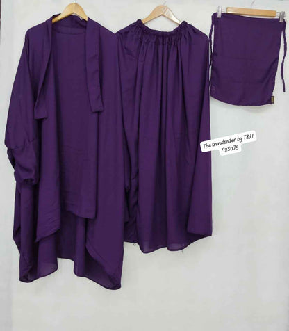 Elegant 3-Piece Jilbab Set With Niqab & Skirt
