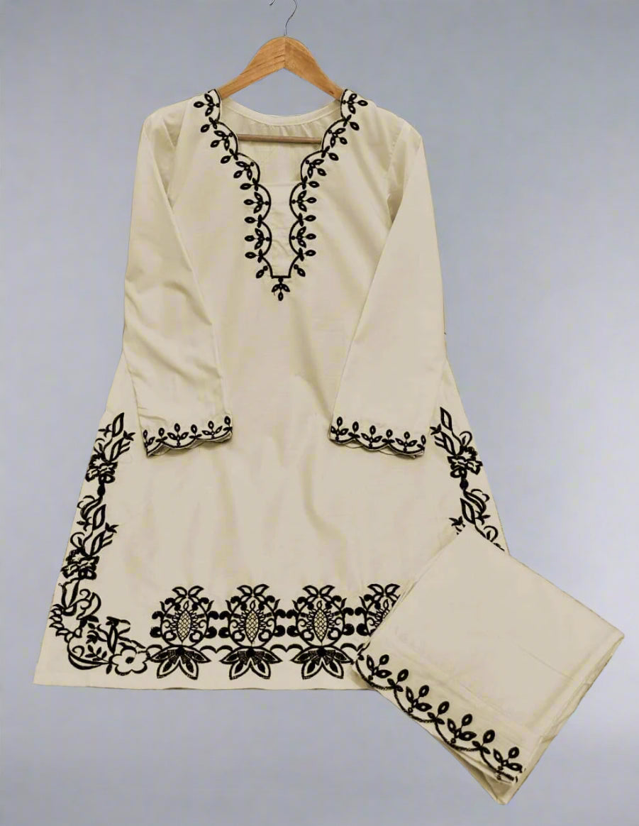 Elegant Embroidered 2-Piece Suit