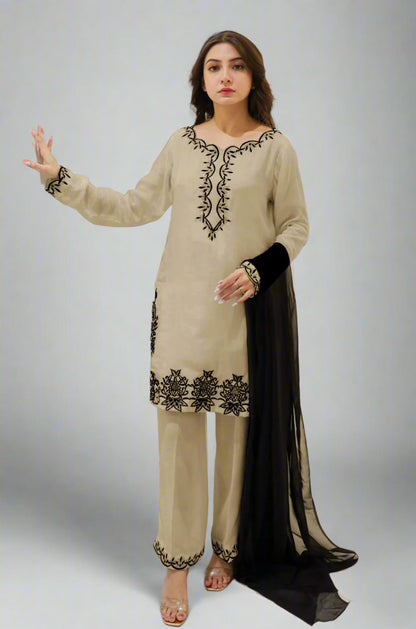 Elegant Embroidered 2-Piece Suit