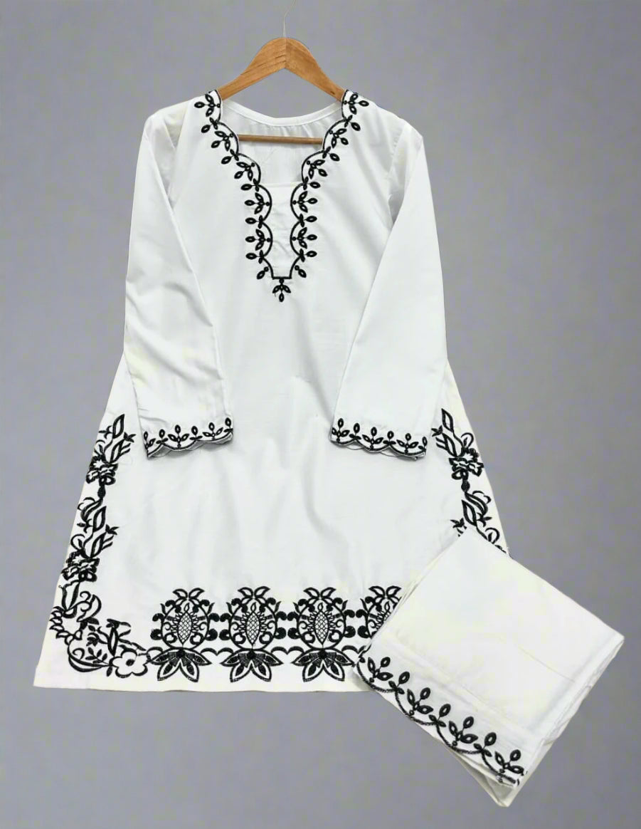 Elegant Embroidered 2-Piece Suit