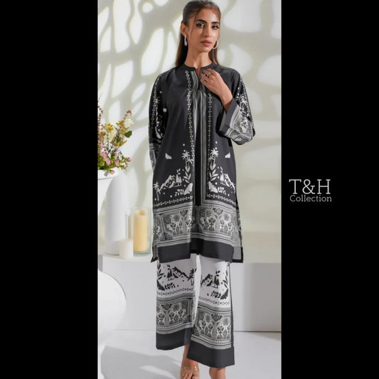 Stylish Digital Print 2PC Suit – Soft Cotton For Daily & Casual Wear