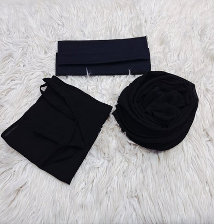 3 Piece Niqab Scarf Cap Set – Modest Islamic Wear For Women