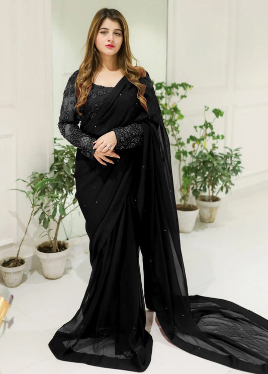 Premium Ready To Wear Embroidered Saree