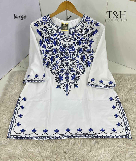 Indian Embroidered Short Kurti with Traditional Elegance