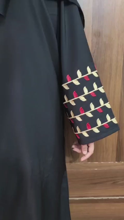 Elegant Embroidered Sleeves Abaya