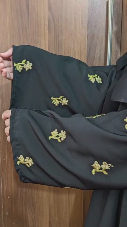 Stylish Embroidered Sleeves Abaya